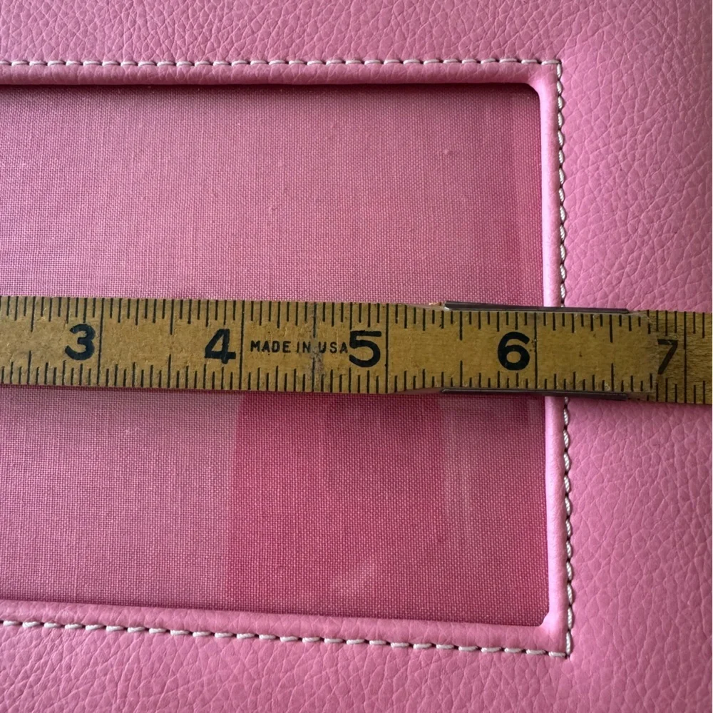 Crate&Barrel Barbie Pink Leather Picture Frame NWOT